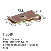 H2048  metal utype nut