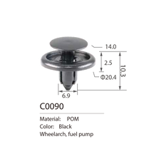 C0090  Toyota, Land Cruiser And Mitsubishi Push Type Retainer