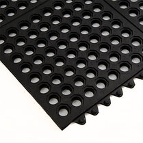 Commercial Modular Mat With Holes – Black 900 X 900