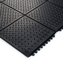 Commercial Modular Mat Diamond Textured Tile Design – Black 900 X 900