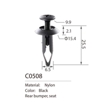 C0508  Toyota, Chrysler, Mazda And Ford Push Type Retainer