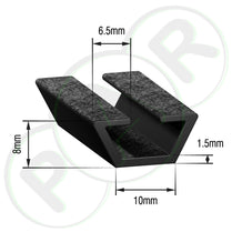 (Pr120) 10mm Window Channel With Flocking