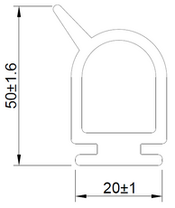 PR370 Garage Door Seal 50mm