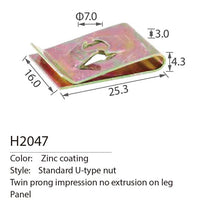H2047  metal utype nut