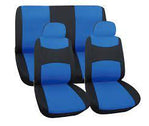 " Trendy"  6pc Seat Covers - Black / Blue