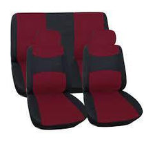 " Trendy"  6pc Seat Covers - Black / Burgundy