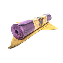 TPE Yoga Mat with Hand Towel - Purple and Yellow